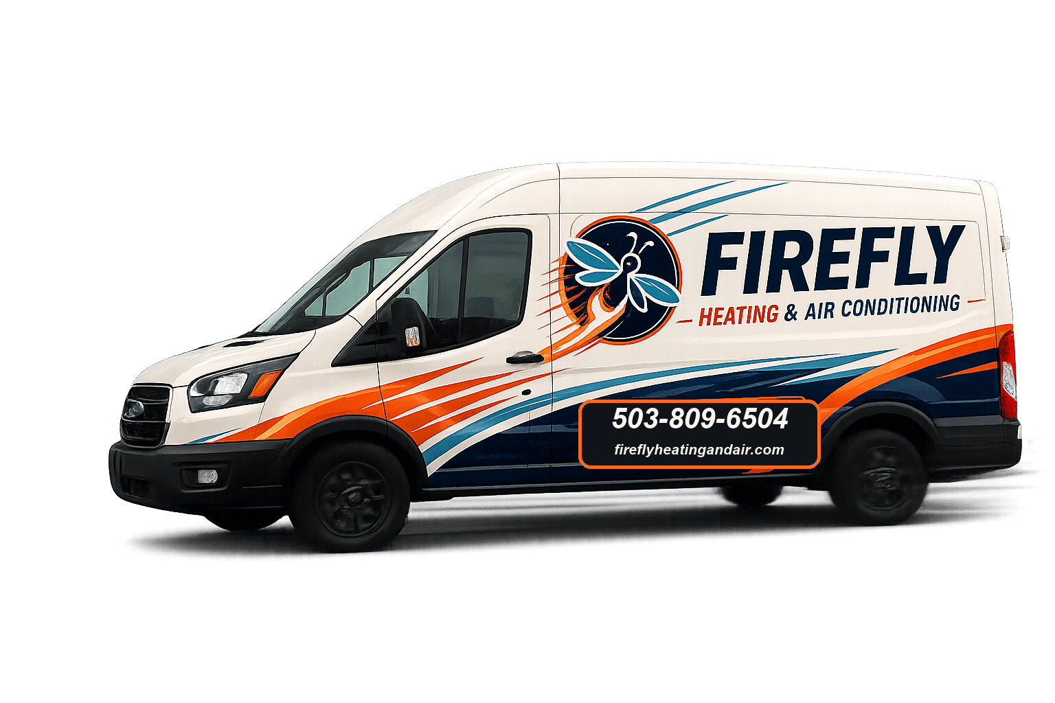 Firefly Heating & Air Conditioning branded service van.